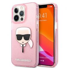 KARL LAGERFELD - Karl Lagerfeld Glitter Karl`s Head Skal iPhone 13 Pro Max - Rosa