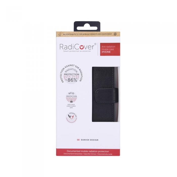 Radicover - RADICOVER iPhone 12 Pro Max Plnboksfodral Strlningsskydd - Svart