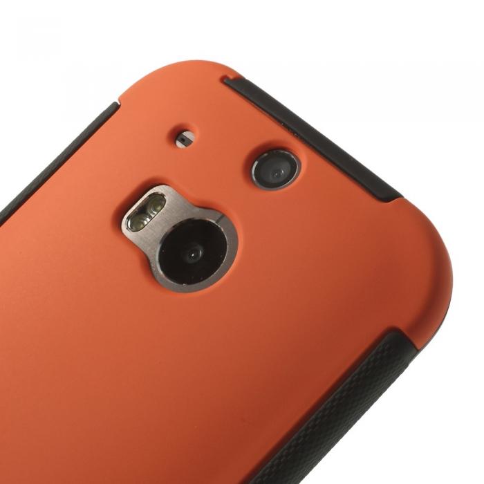 UTGATT4 - Combo Skal med inbyggd skrmskydd till HTC One M8 (Orange)