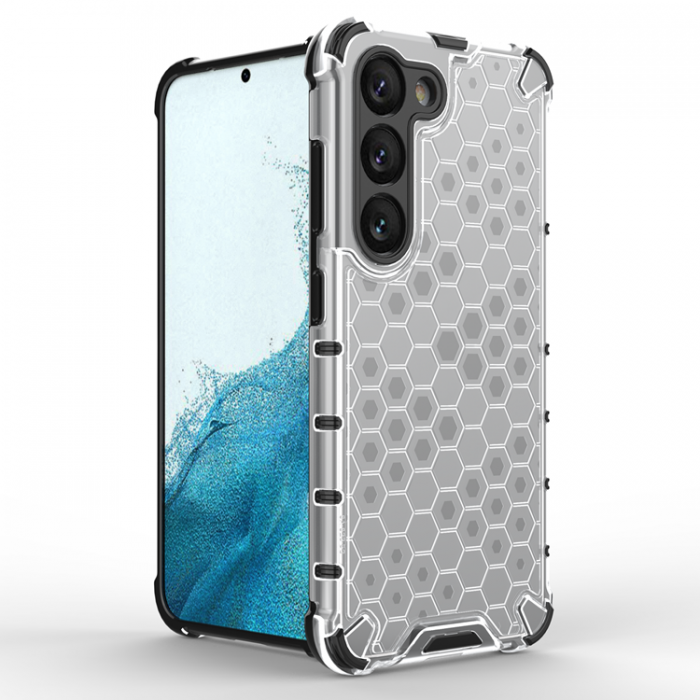 A-One Brand - Galaxy S23 Skal Honeycomb Armored Hybrid - Transparent