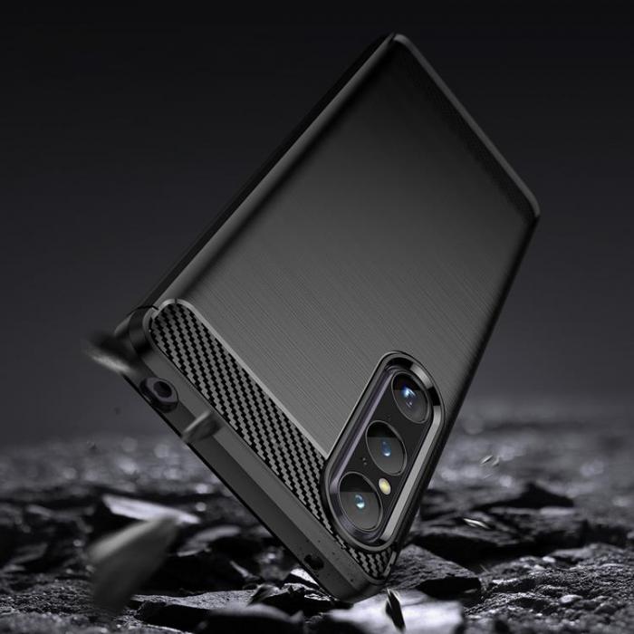 A-One Brand - Sony Xperia 1 V Mobilskal Carbon Silikon - Svart