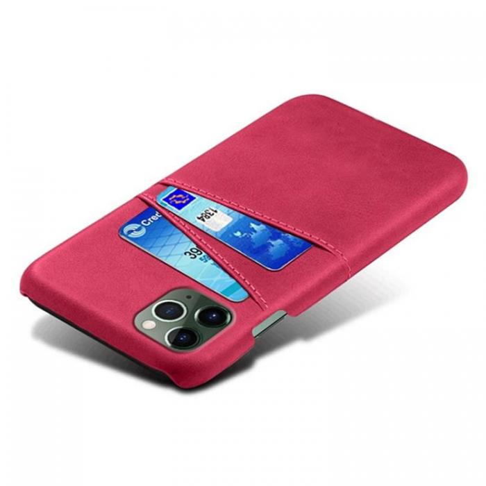 A-One Brand - iPhone 14 Pro Skal Korthllare PU Lder - Magenta
