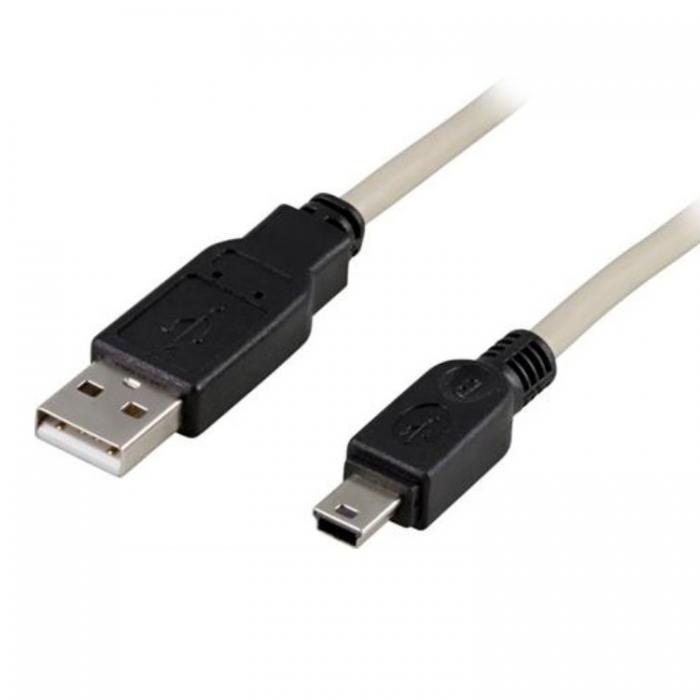 UTGATT1 - Deltaco USB-A Till Mini USB Kabel 0.5m - Svart