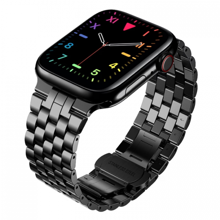 A-One Brand - Apple Watch 7/8/SE (38/40/41mm) Armband Metall - Svart