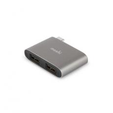 Moshi - Moshi USB-C Till Dubbell-A Adapter - Grå