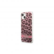 Guess - iPhone 13 Mini 5.4" Hårt Skal Rosa Leopard & Elektro Rand