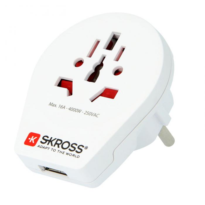 UTGATT5 - SKROSS El-Adapter Europa med USB
