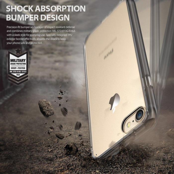 UTGATT5 - Ringke Fusion Shock Absorption Skal till iPhone 8/7 - Shadow Black