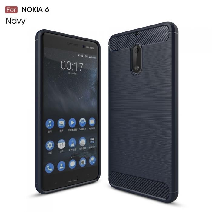 UTGATT4 - Carbon Brushed Skal till Nokia 6 - Bl
