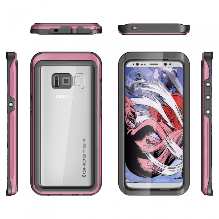 UTGATT5 - Ghostek Atmoic 3 Vattenttt Skal till Samsung Galaxy S8 Plus - Rosa