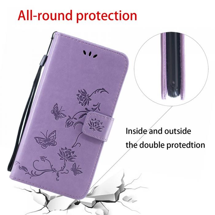 A-One Brand - Butterfly Plnboksfodral Samsung Galaxy A22 5G - Lila