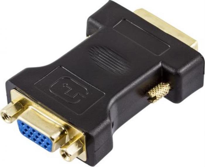 UTGATT1 - Deltaco DVI-I Single Link - VGA Adapter - Svart