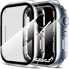 A-One Brand - 2-i-1 Skal med Hädat glas Apple Watch 7/8 (45mm) - Clear