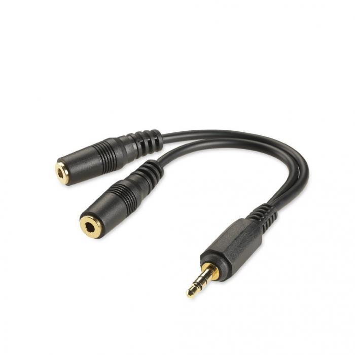UTGATT5 - Kanex 3.5 mm AUX Stereo Y-kabel svart, guldplterad