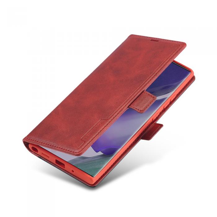 LC.imeeke - LC.IMEEKE Leather Card Holder Fodral Till Galaxy Note 20 Ultra - Rd