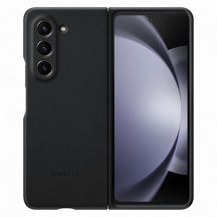 Samsung - Samsung Galaxy Z Fold 5 Mobilskal PU Lder - Svart
