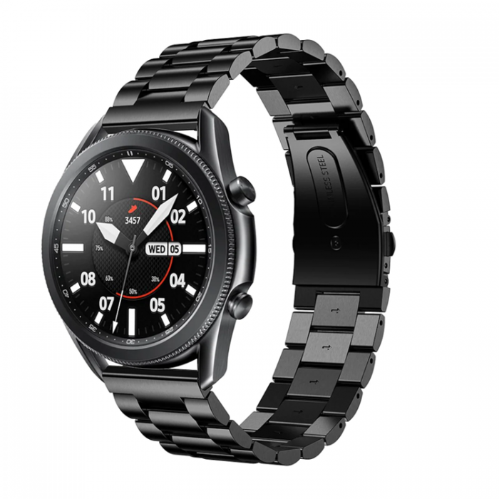 A-One Brand - Galaxy Watch 4 44mm/Classic 46mm Armband Metall - Svart