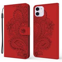 A-One Brand - Blommor iPhone 13 Mini Plånboksfodral - Röd