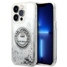KARL LAGERFELD - Karl Lagerfeld iPhone 14 Pro Skal Liquid Glitter RSG - Silver
