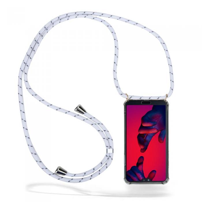 UTGATT1 - Boom Huawei P20 Pro skal med mobilhalsband - White Stripes Cord