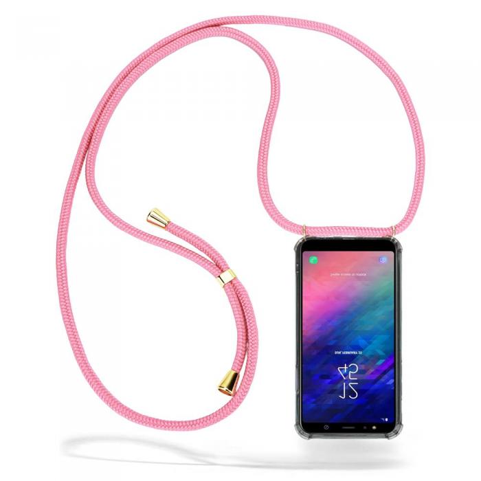 UTGATT1 - Boom Galaxy A6 Plus mobilhalsband skal - Pink Cord