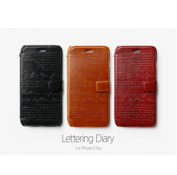 UTGATT5 - Zenus Lettering Diary Plnboksfodral till Apple iPhone 6(S) Plus (Svart)