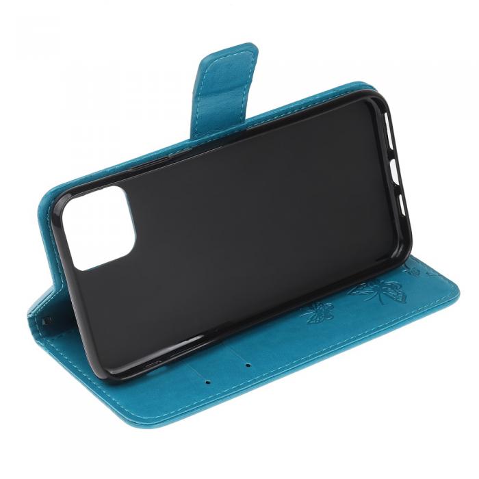 A-One Brand - Imprint Lder Plnboksfodral iPhone 12 Pro Max - Bl