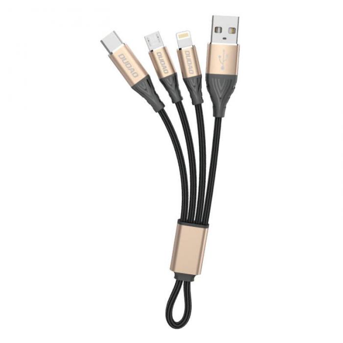 UTGATT5 - Dudao 3in1 USB lightning/USB Type C/micro USB guld