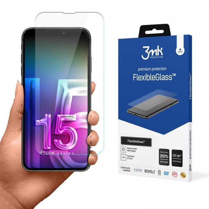 3MK - 3MK Flexibelt Hybridglas Skrmskydd iPhone 15 Plus