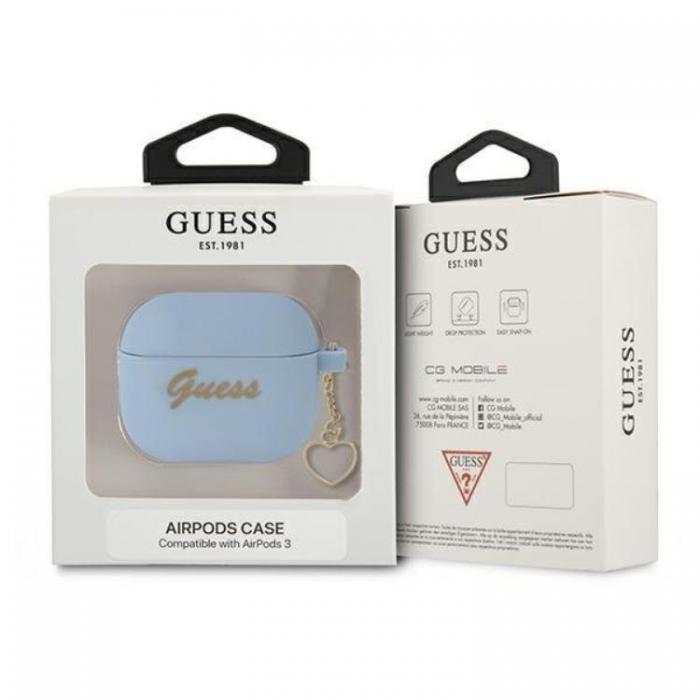 Guess - Guess Silicone Heart Charm Collection Skal Airpods 3 - Bl