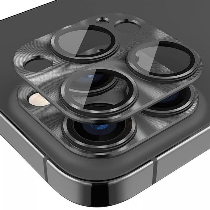 HAT PRINCE - ENKAY iPhone 14 Pro Max/14 Pro Kameralinsskydd Hrdat Glas - Svart