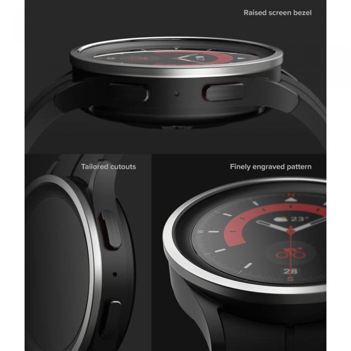UTGATT1 - Ringke Galaxy Watch 5 Pro (45mm) Skal Bezel Styling - Silver