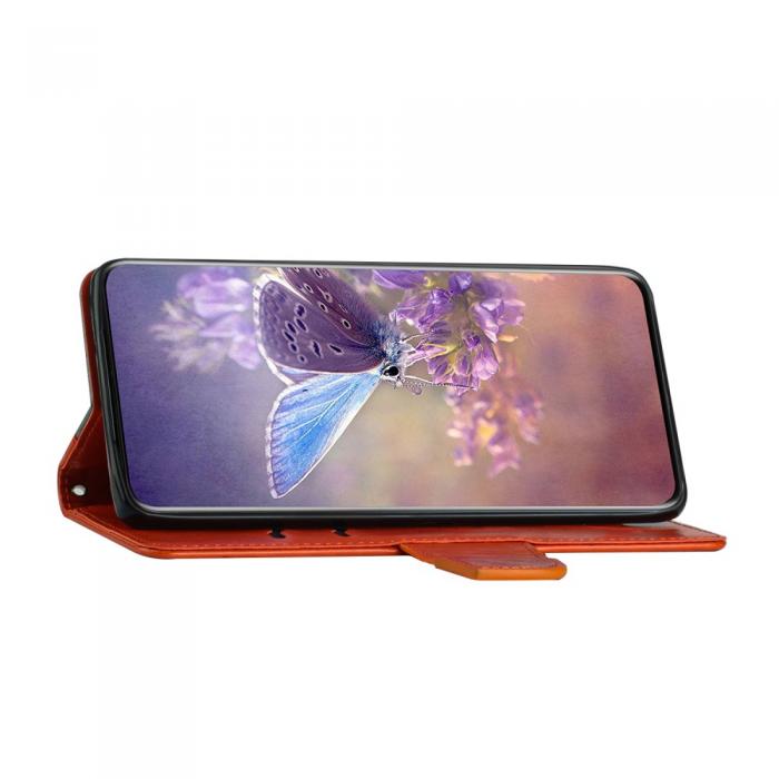 A-One Brand - Butterfly Flower Imprinted Plnboksfodral Galaxy A53 5G - Orange