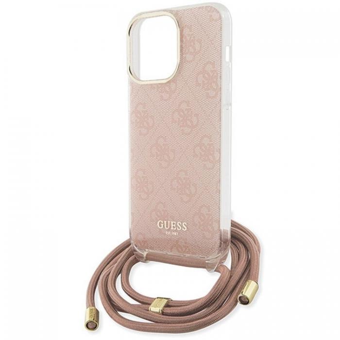 Guess - Guess iPhone 15 Pro Mobilhalsband Skal 4G Print - Rosa