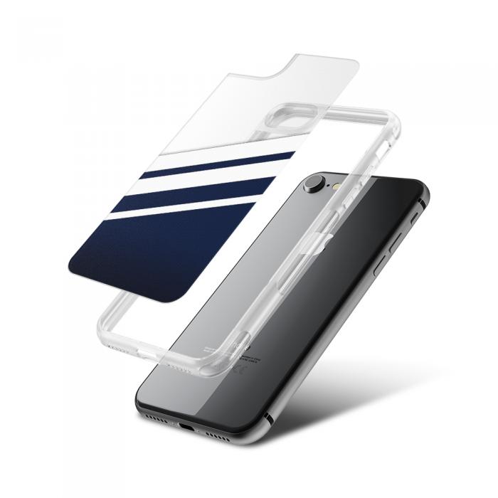 UTGATT5 - Fashion mobilskal till Apple iPhone 8 - Half striped blue