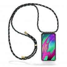 CoveredGear-Necklace - Boom Galaxy A40 mobilhalsband skal - Green Camo Cord