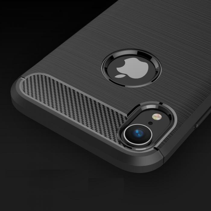 A-One Brand - Carbon Fiber Brushed Mobilskal till Apple iPhone XR - Svart