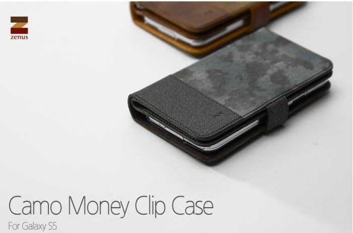 UTGATT4 - Zenus Camo Money Clip Vska till Samsung Galaxy S5 (Mrk Gr)