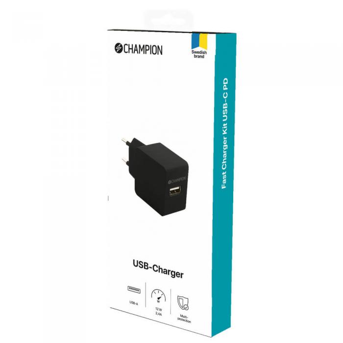 UTGATT1 - Champion - USB Laddare 12W 2 4A