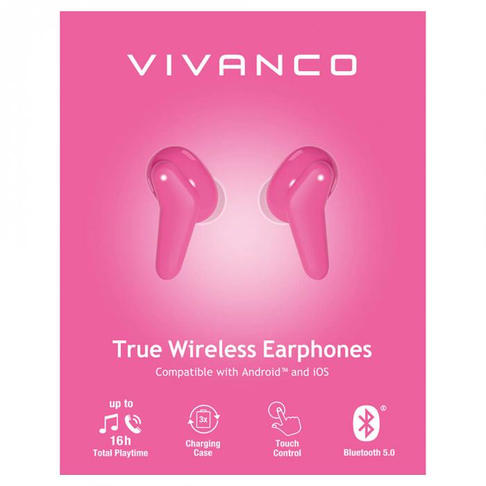 UTGATT5 - Vivanco Fresh Pair True Wireless BT Hrlur - Rosa