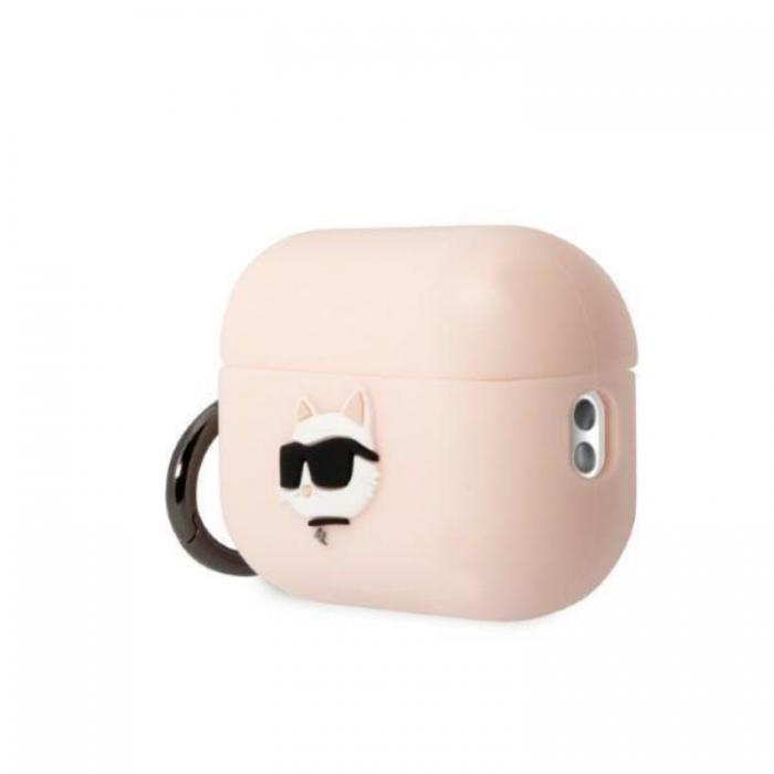 KARL LAGERFELD - Karl Lagerfeld AirPods Pro 2 Skal Silicone Choupette Head 3D - Rosa