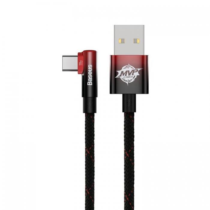 UTGATT1 - Baseus Snabb USB-A till USB-C 100W Kabel 2M - Svart/Rd