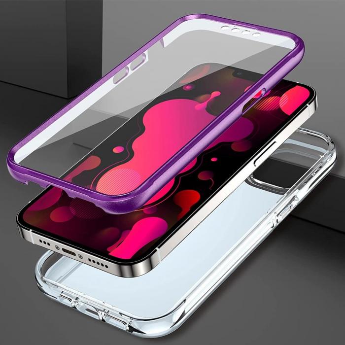 OEM - Marble Grid 360 Skal iPhone 13 Pro Max - Lila