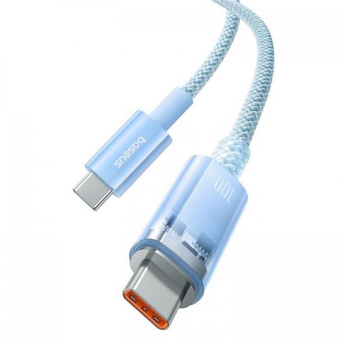 BASEUS - Baseus USB-C Till USB-C Kabel 2m 100W - Bl