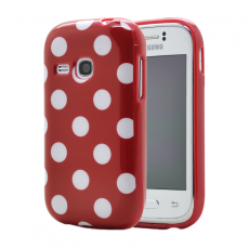 A-One Brand - Polka dots FlexiSkal till Samsung Galaxy Young S6310 (Röd)