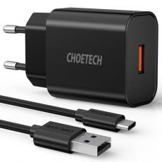 Choetech - Choetech Quick Charge 3.0 3A USB Väggladdare - Svart