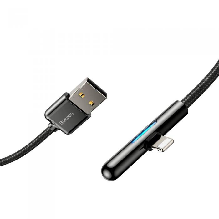 UTGATT4 - Baseus Mobile Game Elbow Kabel USB lightning 2.4A 1m Svart