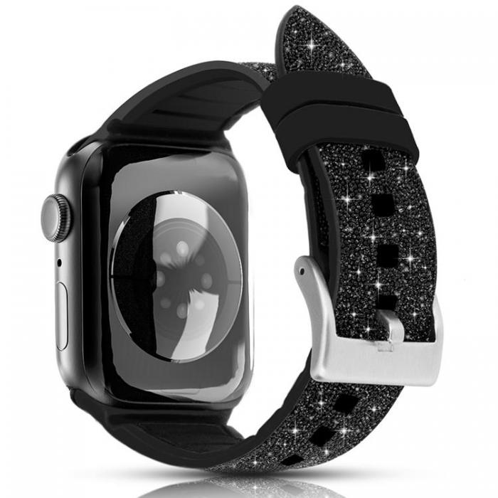 Kingxbar - Kingxbar Silicone Crystal Band Apple Watch 6 / 5 / 4 / 3 / 2 40mm / 38mm - Svart