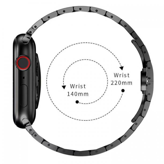 A-One Brand - Apple Watch 2/3/4/5/6/7/SE (38/40/41mm) Armband Race Stainless Steel - Svart
