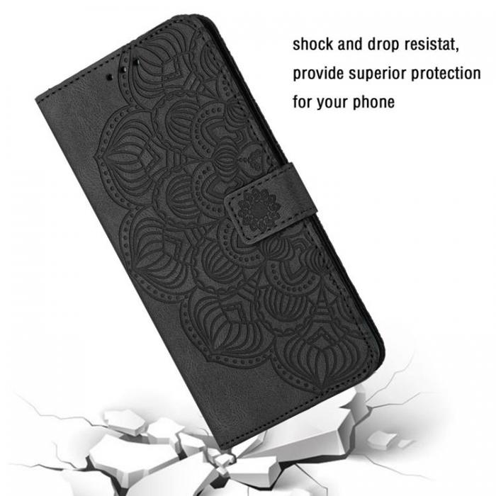 UTGATT1 - iPhone 14 Pro Max Plnboksfodral Mandala Flower - Svart